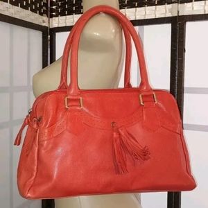 New Phive Rivers Persimmon Premium Leather Tassel Big Doctor Satchel Mancrafted